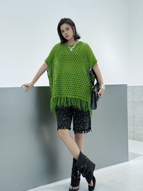 Fringe Knit Oversize Top